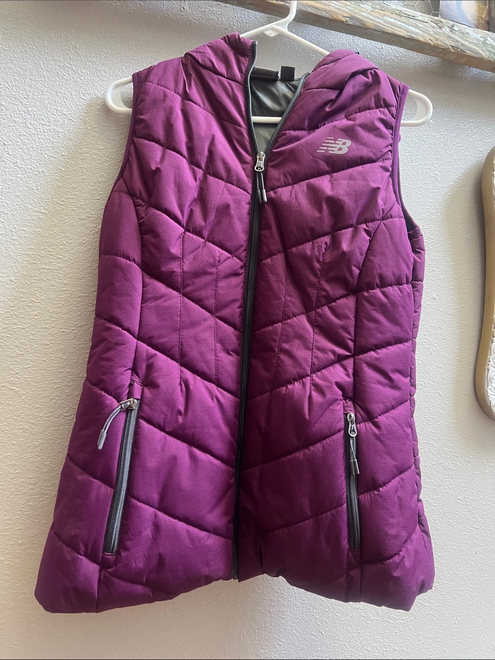 New Balance Women's Quilted Plum Hooded Vest